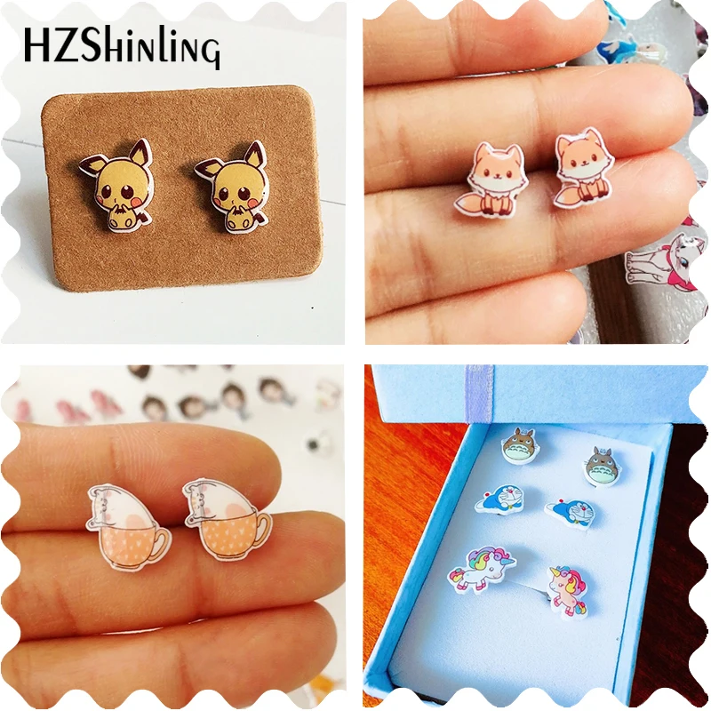 2021 New Hamster Stud Earring Cute Mouse Acrylic Resin Earrings Epoxy Handmade Jewelry Gifts Girl images - 6
