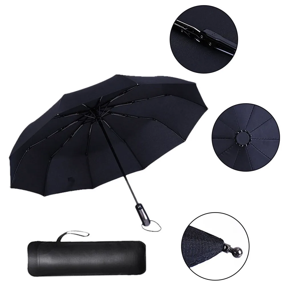 10 ребер ветрозащитный дорожный зонтик с тефлоновым навесом Удлиненная ручка