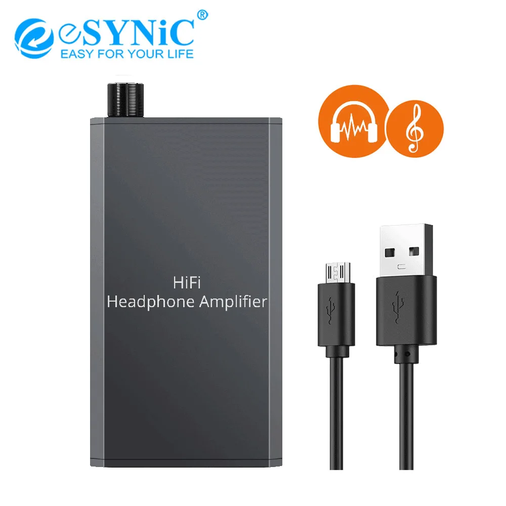 Усилитель для наушников eSYNiC 16 300Ω HiFi с разъемом AUX 3 5 мм портативный усилитель