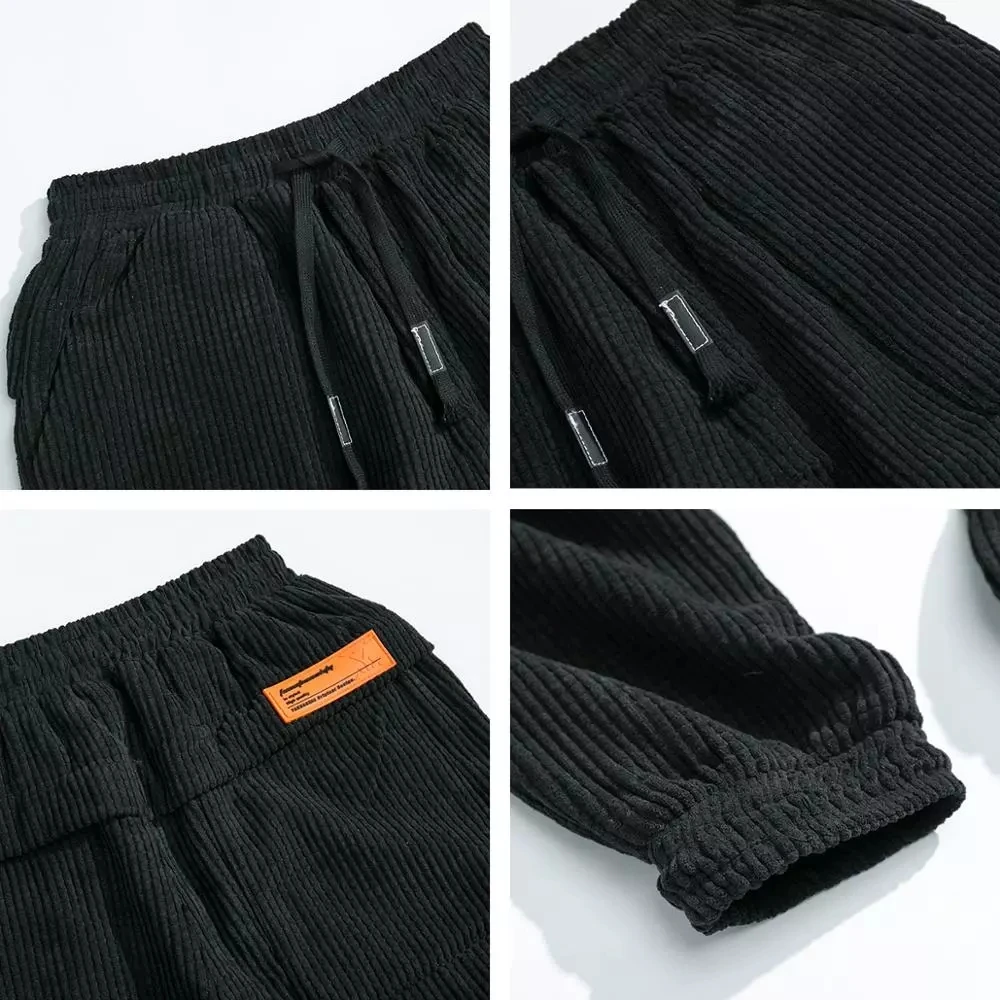 

Trousers Slim Corduroy Hip Hop Men Casual Pants Streetwear Fashions Joggers Pants Korean Style Clothes Clothing Sweatpants Male