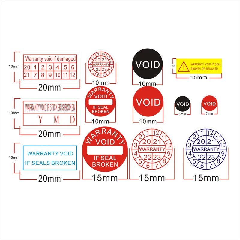 

Factory wholesale Warranty sealing label Security Protection sticker void If seal broken Damaged Shredded paper 2021-2024