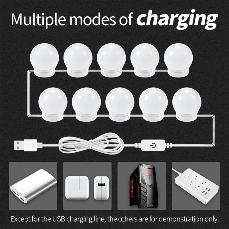 зеркало с подсветкой Светодиодный косметический зеркальный светильник 5 В