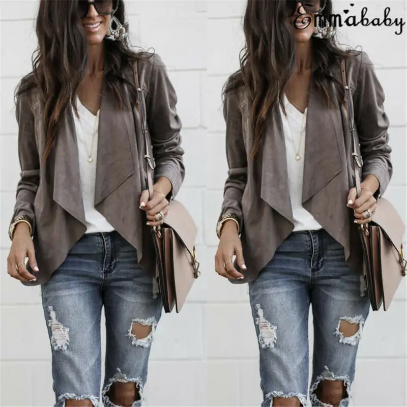 Женская куртка из искусственной замши одежда женская повседневная пальто