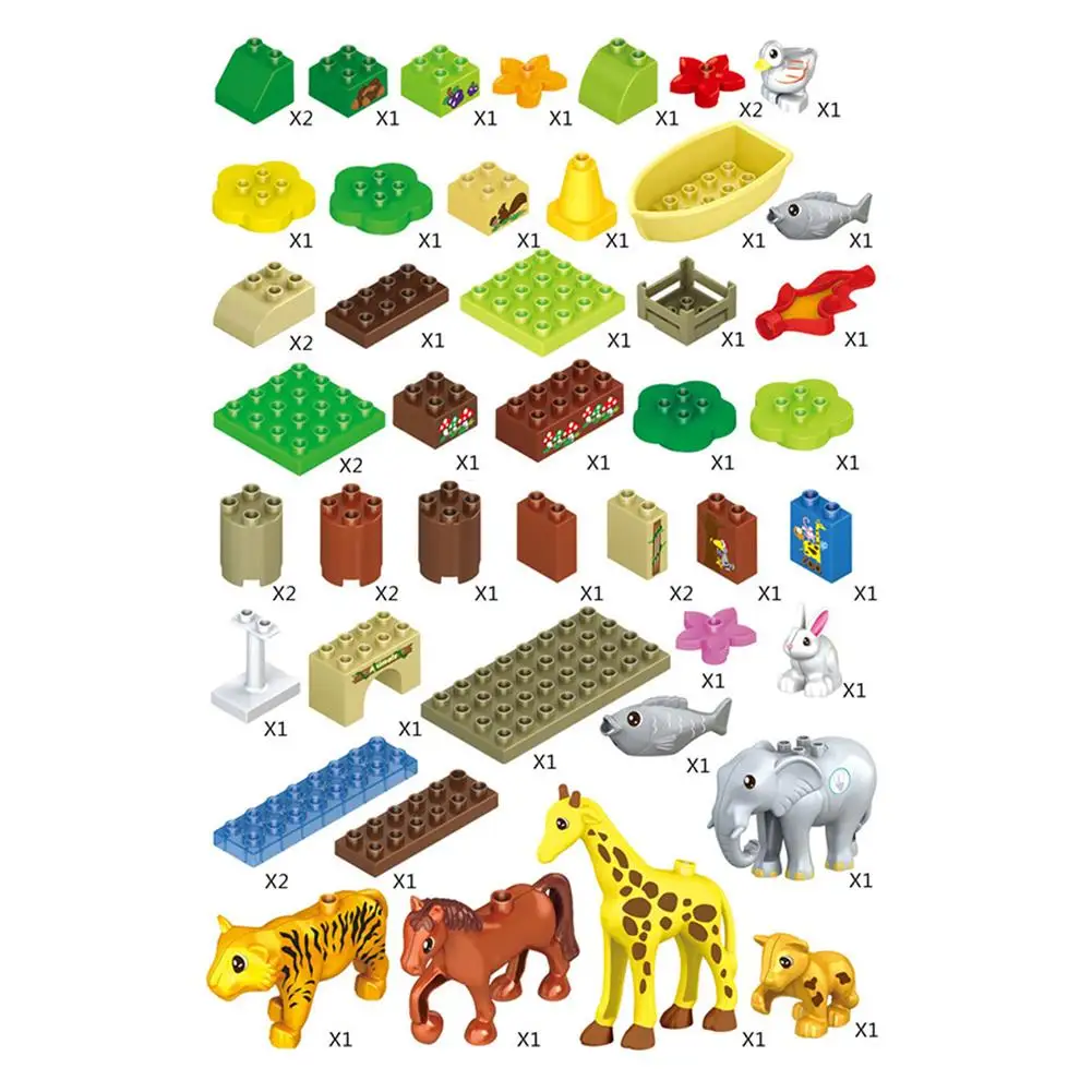 51PCS Animal Building Blocks Toy Set Plastic Character Toys Juggling Compatible | Игрушки и хобби