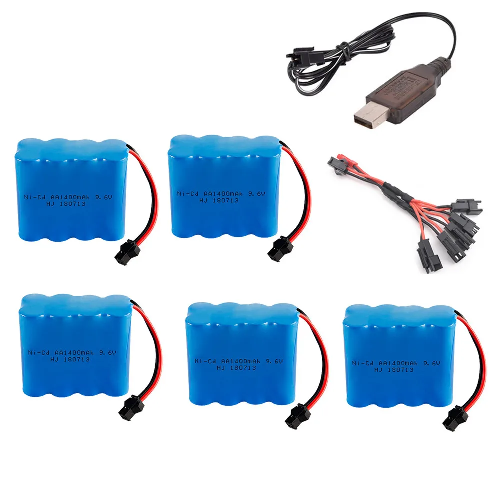 9 6 V 1400mah Ni CD батарея и usb зарядное устройство для Rc игрушечный автомобиль Лодка