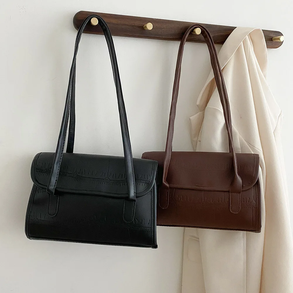 

Simply Crossbody Bags PU Leather Soft Underarm Stone Top-handle Messenger Bag Lady Travel Small Handbags for Women 2020