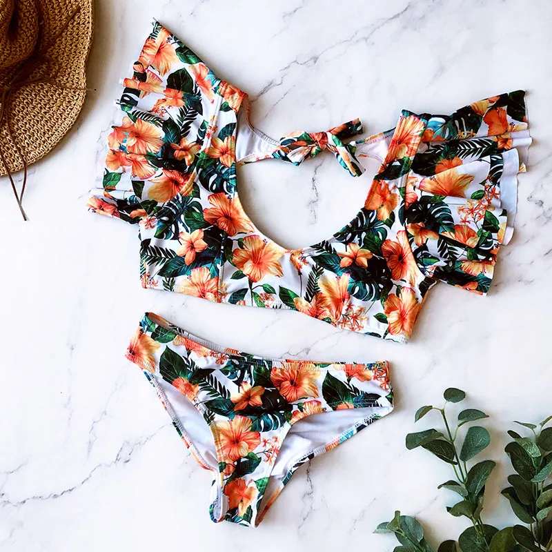 Сексуальный женский комплект бикини 2020 Новый пуш ап с оборками стеганый