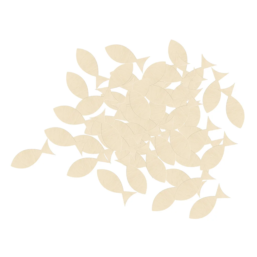 Набор из 50 необработанных деревянных перьев для морской рыбы в форме d животного