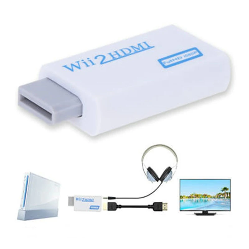 Переходник для Wii-HDMI адаптер FullHD 1080P Wii 2 HDMI-конвертер 3 5 мм аудио ПК монитора HDTV |