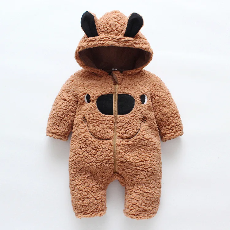 Комбинезон для маленьких мальчиков и девочек HYLKIDHUOSE теплый плюшевый утепленный