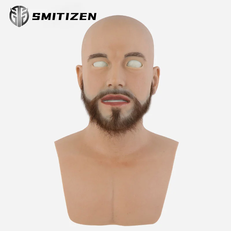 

SMITIZEN Ben Mask With Whiskers Party Supplies Fetish Fake Skin Realistic Silicone Masks Halloween Silicon Headgea For Face Real