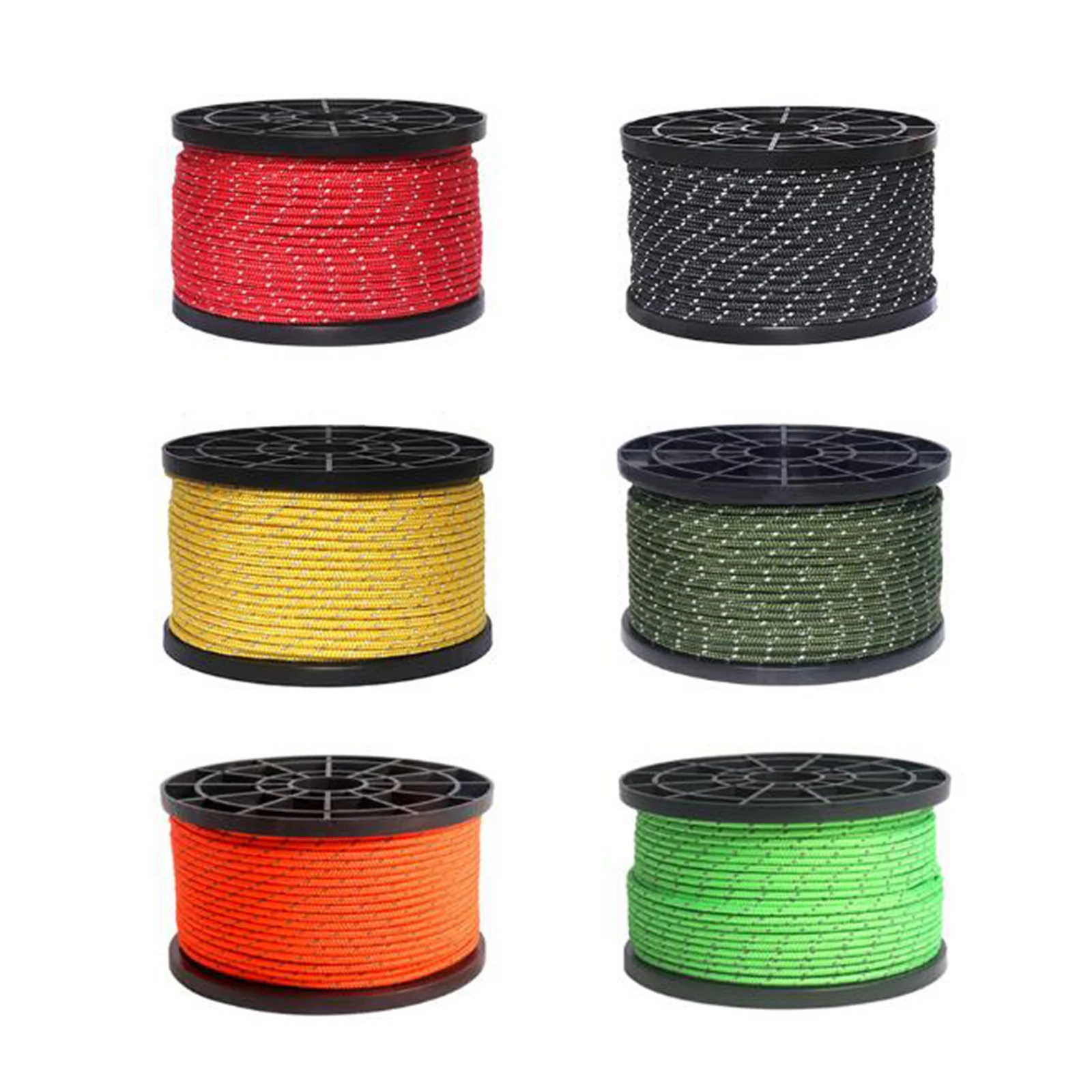 

55Yard Reflective Guyline Tent Gazebo Rope Cord Guide Tensioner Outdoor 3mm