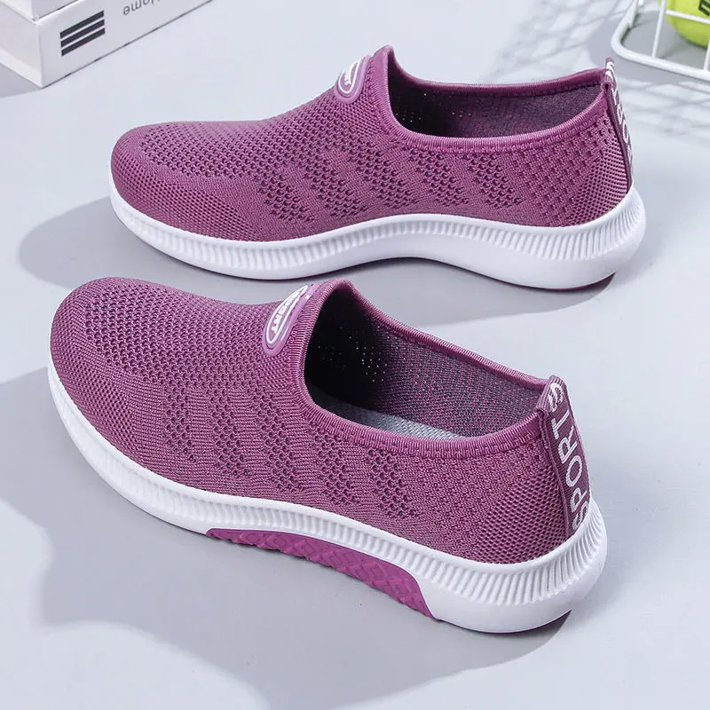 

2021 Women Flats Shoes Breathable Mesh Platform Sneakers Fashion Vulcanize Shoes Women Slip on Soft Ladies Walking Casual Shoes