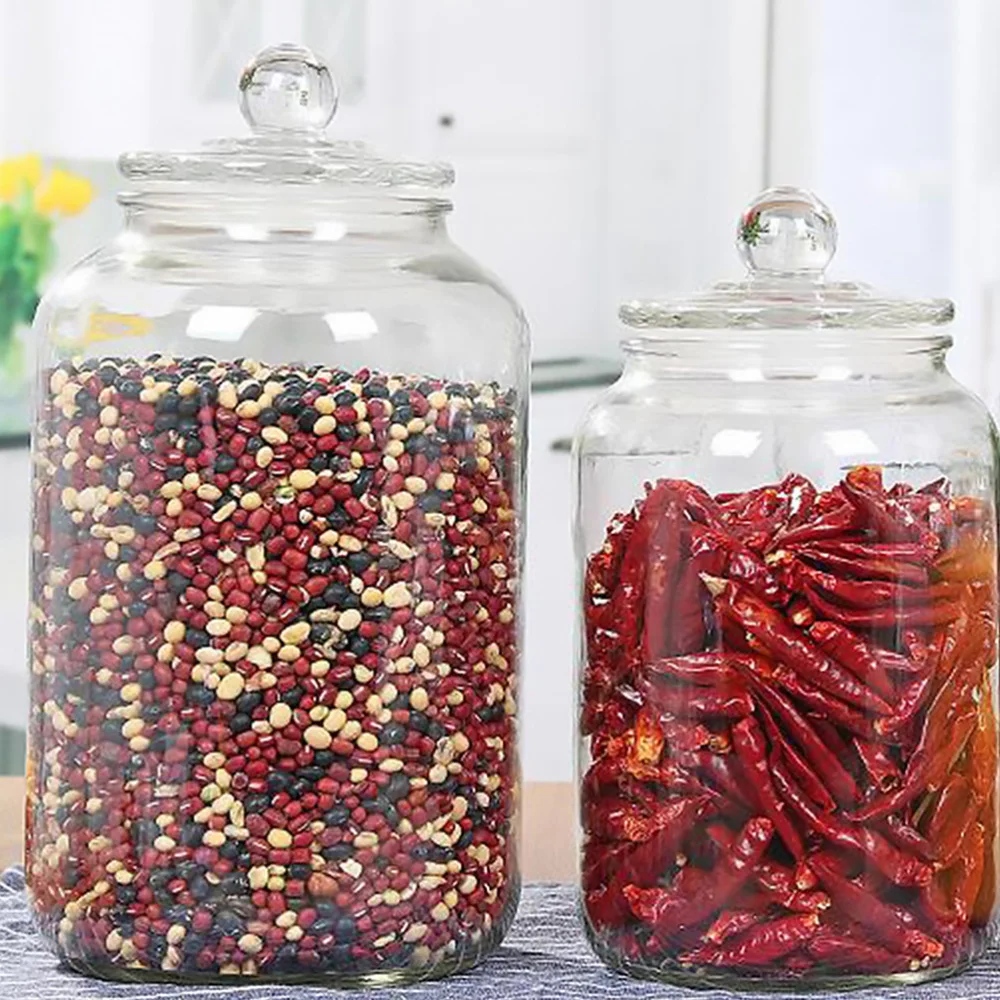 

1pc Glass Sealing Can Grain Container Grain Sealing Jar for Home (Transparent)