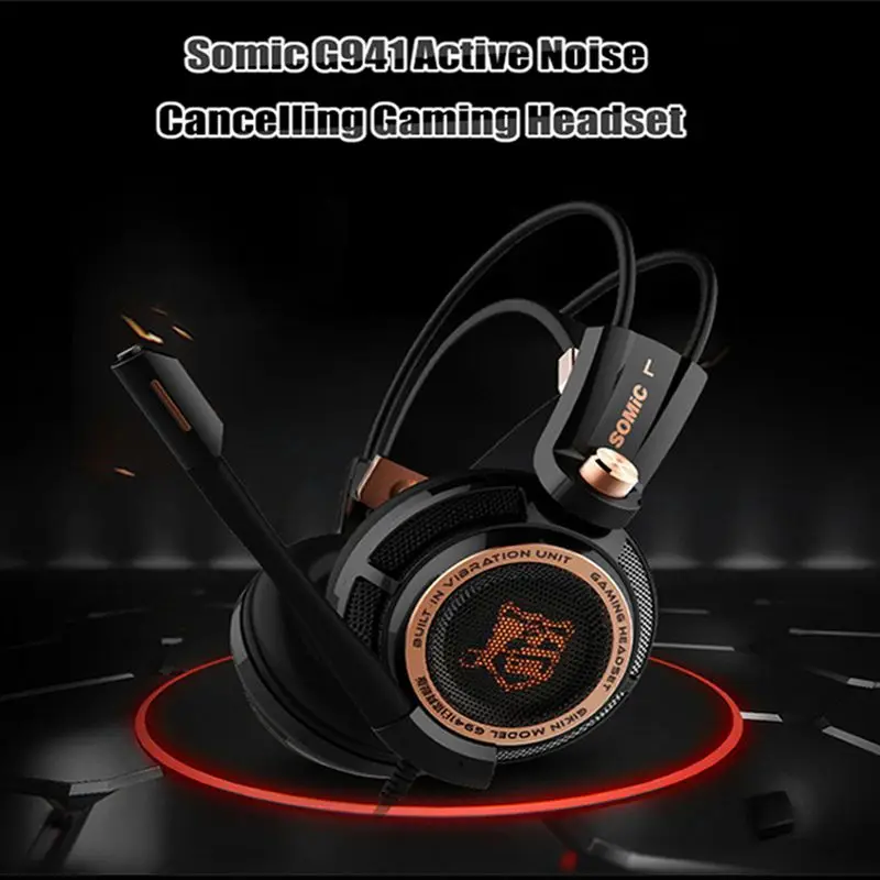 Игровая Гарнитура Somic G941 активное шумоподавление наушники USB 7 1 виртуальная