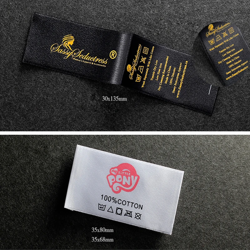 5000 шт. атласные этикетки с белым принтом для одежды | Дом и сад