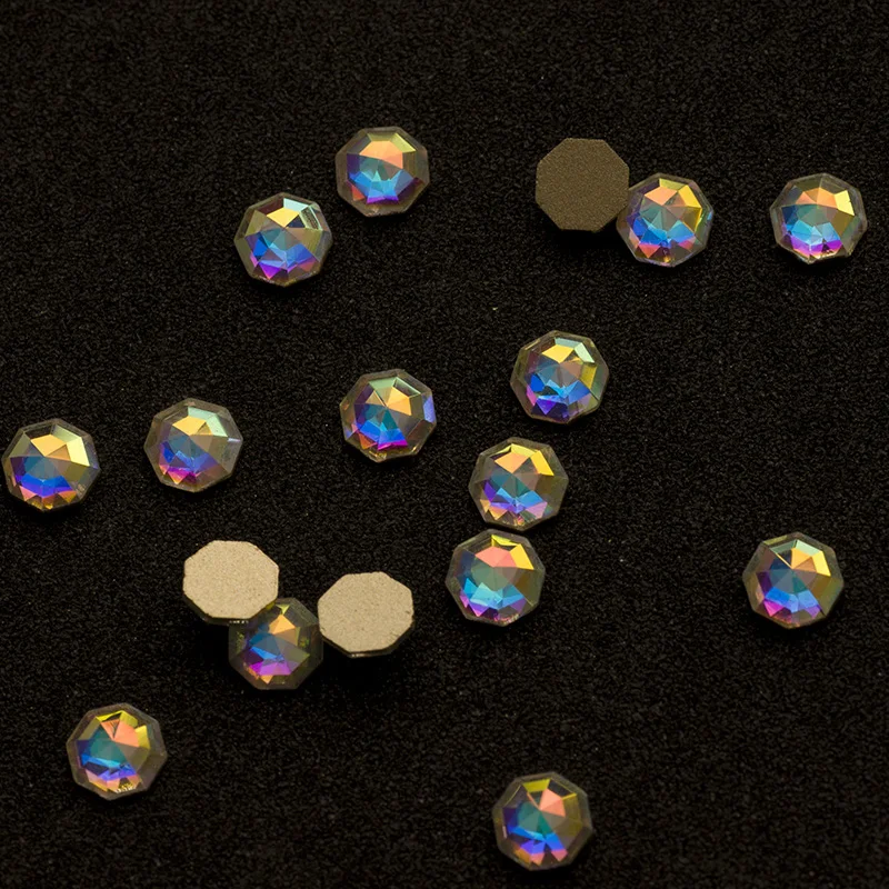 Стразы для дизайна ногтей в форме Solaris Crystal AB стеклянные стразы с плоской задней