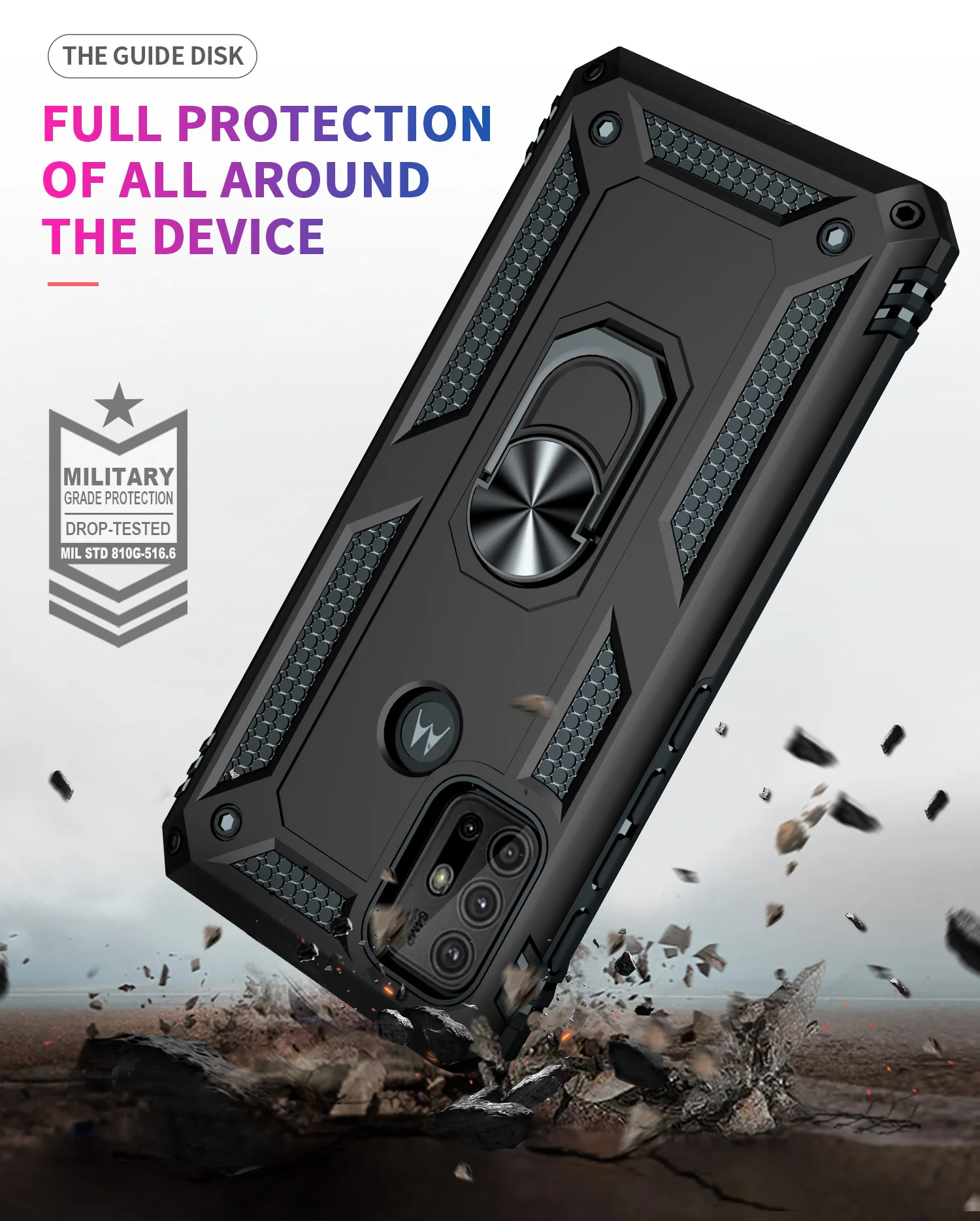 car magnetic holder phone case for motorola moto g60 g50 g40 fusion g30 g20 g10 g100 anti fall armor back cover ring stand case free global shipping