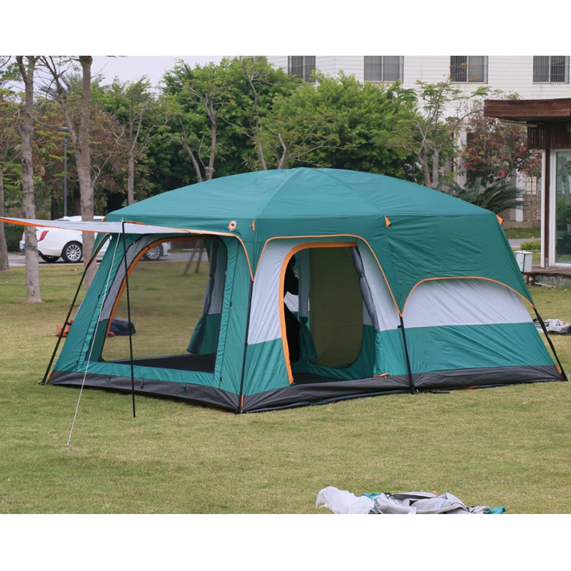 Billig Freizeit Camping Zelt Zwei-Schlafzimmer Und Ein-Wohnzimmer Doppel-Schicht Zelt Outdoor Camping Wasserdicht Wasserdicht Für 5-8 Menschen