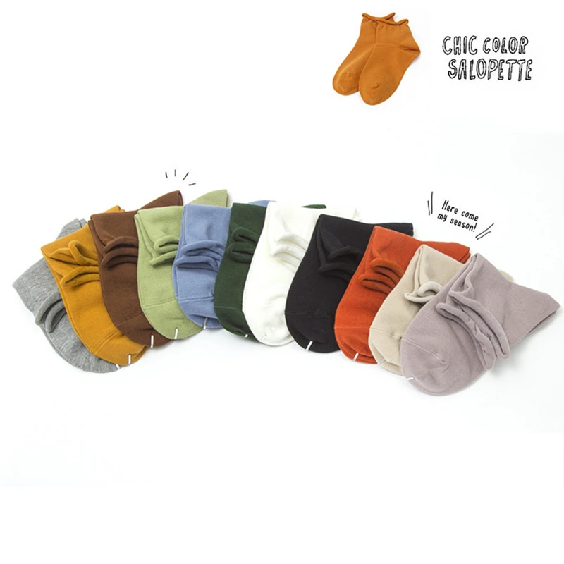 Носки женские повседневные дышащие хлопковые однотонные 1 пара 2019|Носки| |