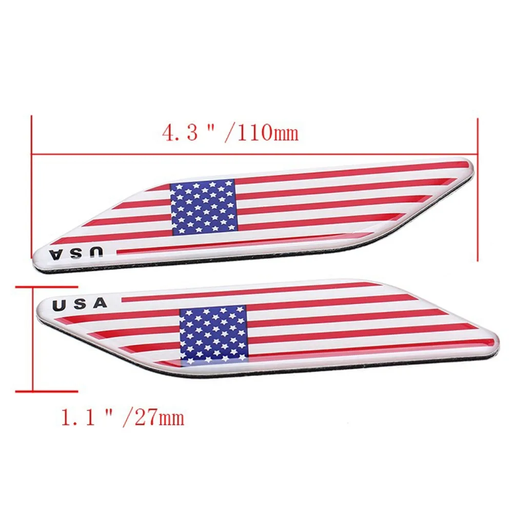 DSYCAR 2 шт./компл. 3D металлический флаг США американский Автомобильная эмблема