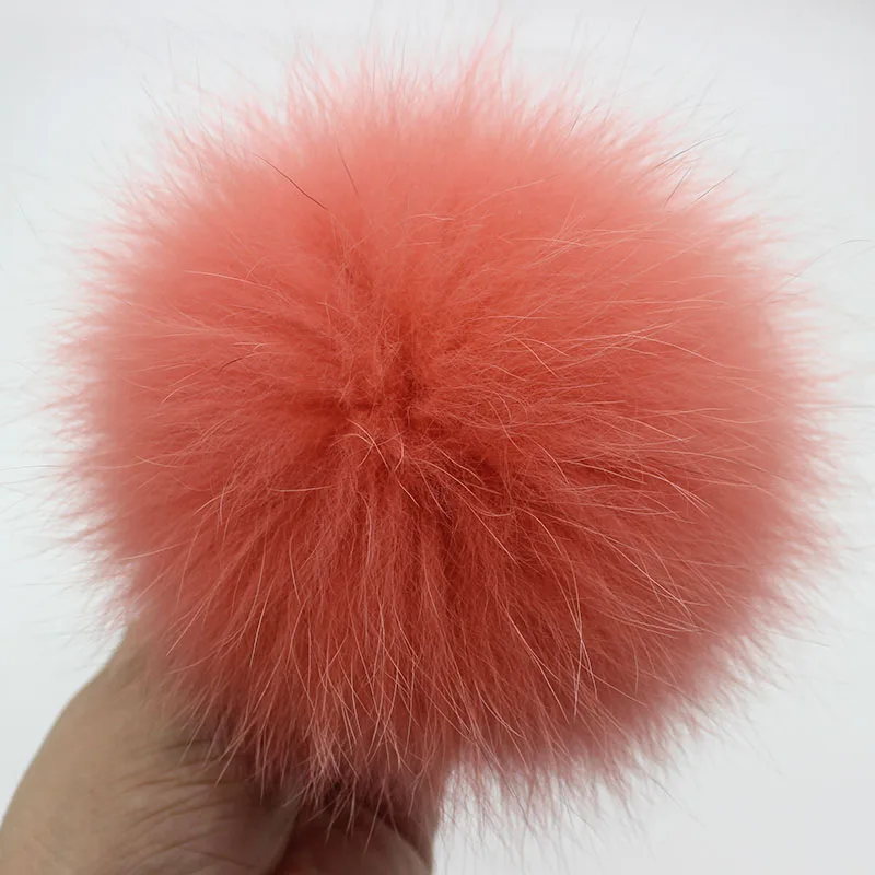 watermelon Pink fox DIY 13 см 15 см натуральный Лисий мех помпон для вязаного шарфа Осень Зима Шарфы из натурального меха енота помпон для шапки шарфы и обертывания - Цвет: watermelon Pink fox