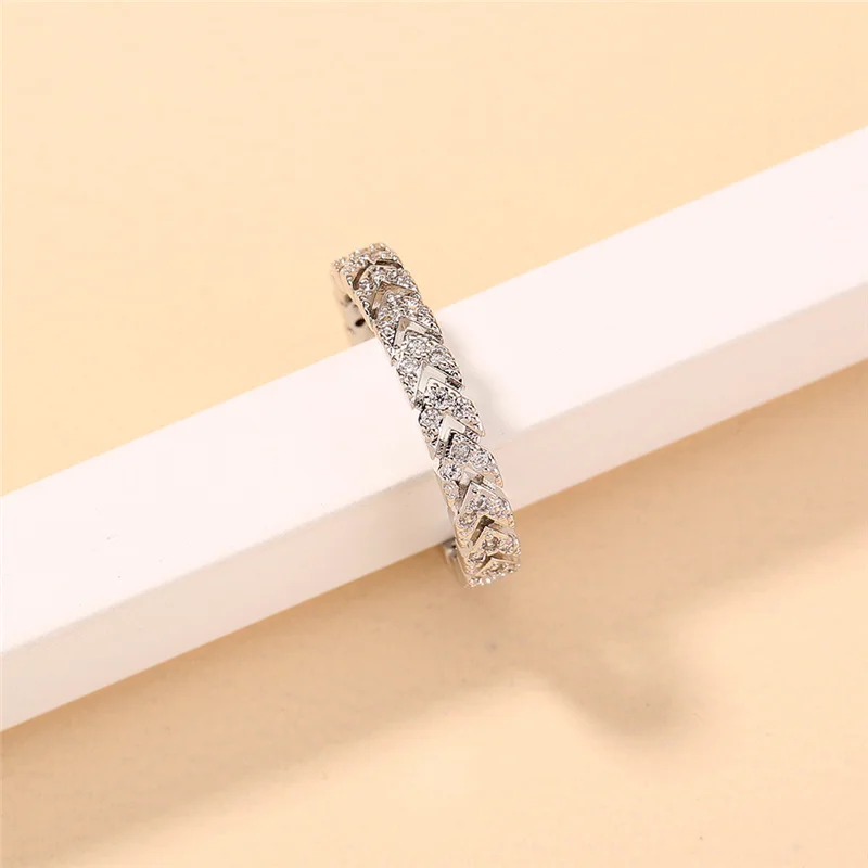 

Simple Women Elegant Ring Copper Zircon Arrow Temperament Couple Exquisite Wedding Ring High Quality Wedding Gift Jewelry