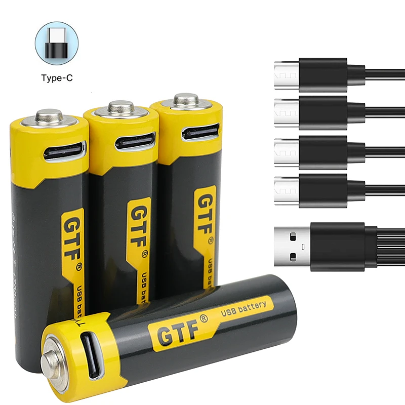 Зарядка аккумулятора USB Type-C 1 5 в 1700 мА · ч 2550 МВтч 4 зарядный кабель светодиодный