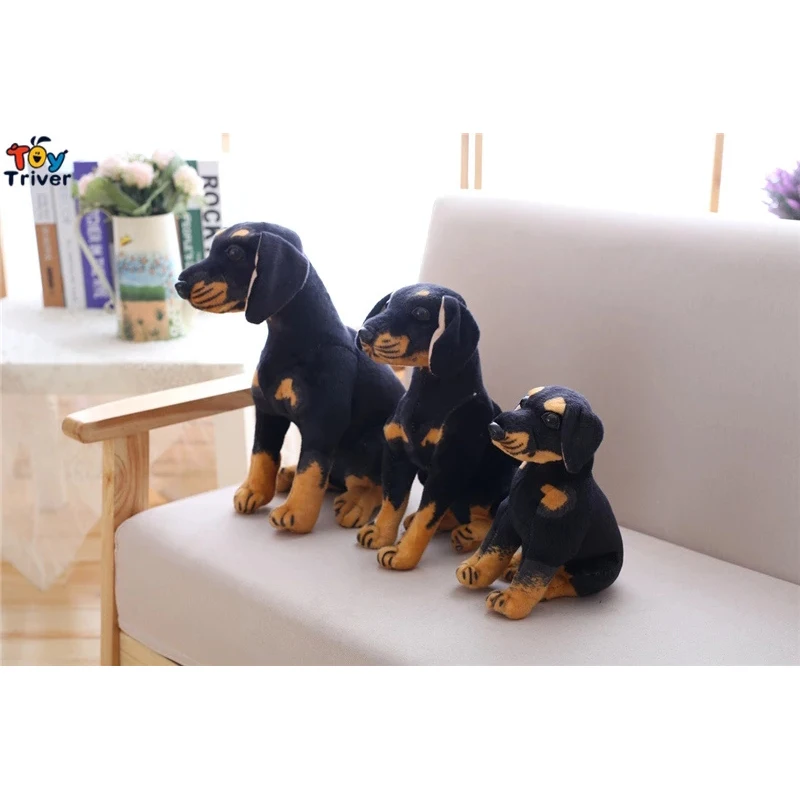kawaii Plush Simulation Black Dog Puppy Toys Stuffed Animal Doll Kids Baby Children Birthday Gift Present Home Shop Decor | Игрушки и