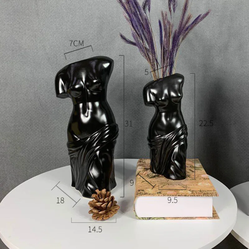 

New Large Size Human Body Artistic Vase Female Woman Sexy Nude Vase Half-length Portrait Figure Flower Pot Home Decoration