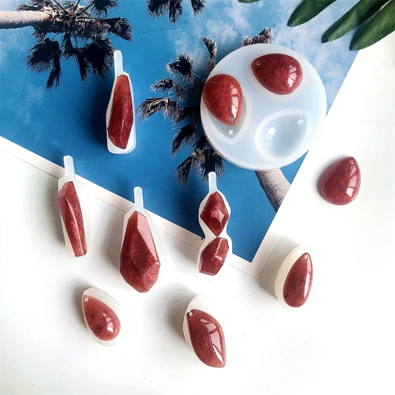 8 Pcs Mine Stone Pendant Epoxy Resin Molds Necklace Jewelry Silicone Mould DIY Crafts Ornaments Casting Tools | Украшения и