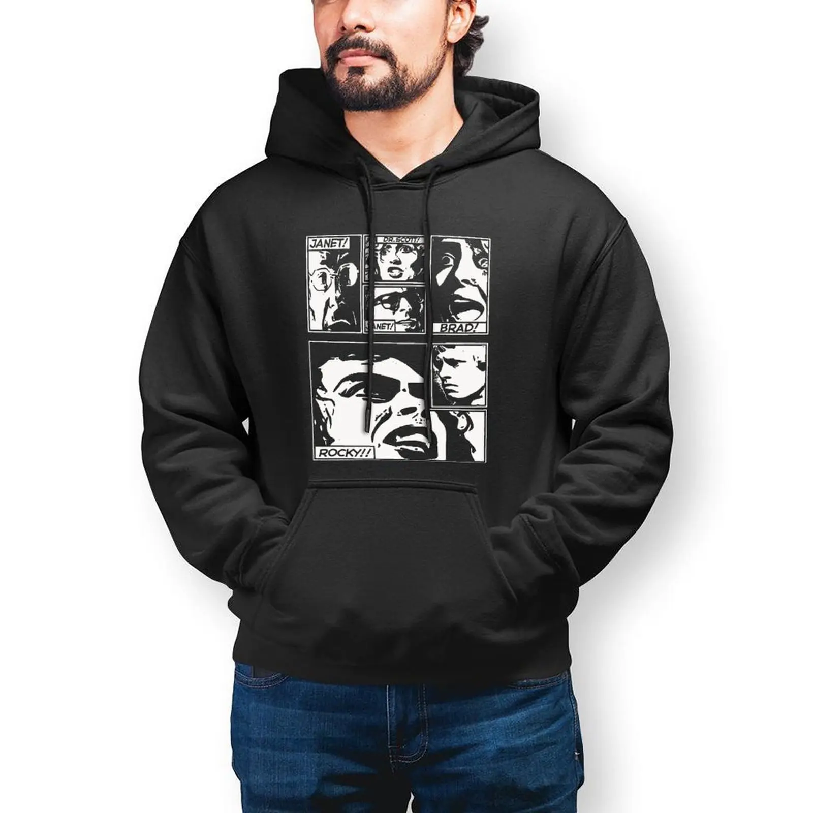 

Толстовка с капюшоном и изображением Рокки для показа, Хэллоуин, ТВ, хлопковая толстовка, модная уличная одежда, длинный пуловер, толстовка, ...