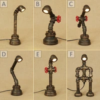 american style rural industry simple retro style exhibition hall art tube coffee shop iron pipe table lamp