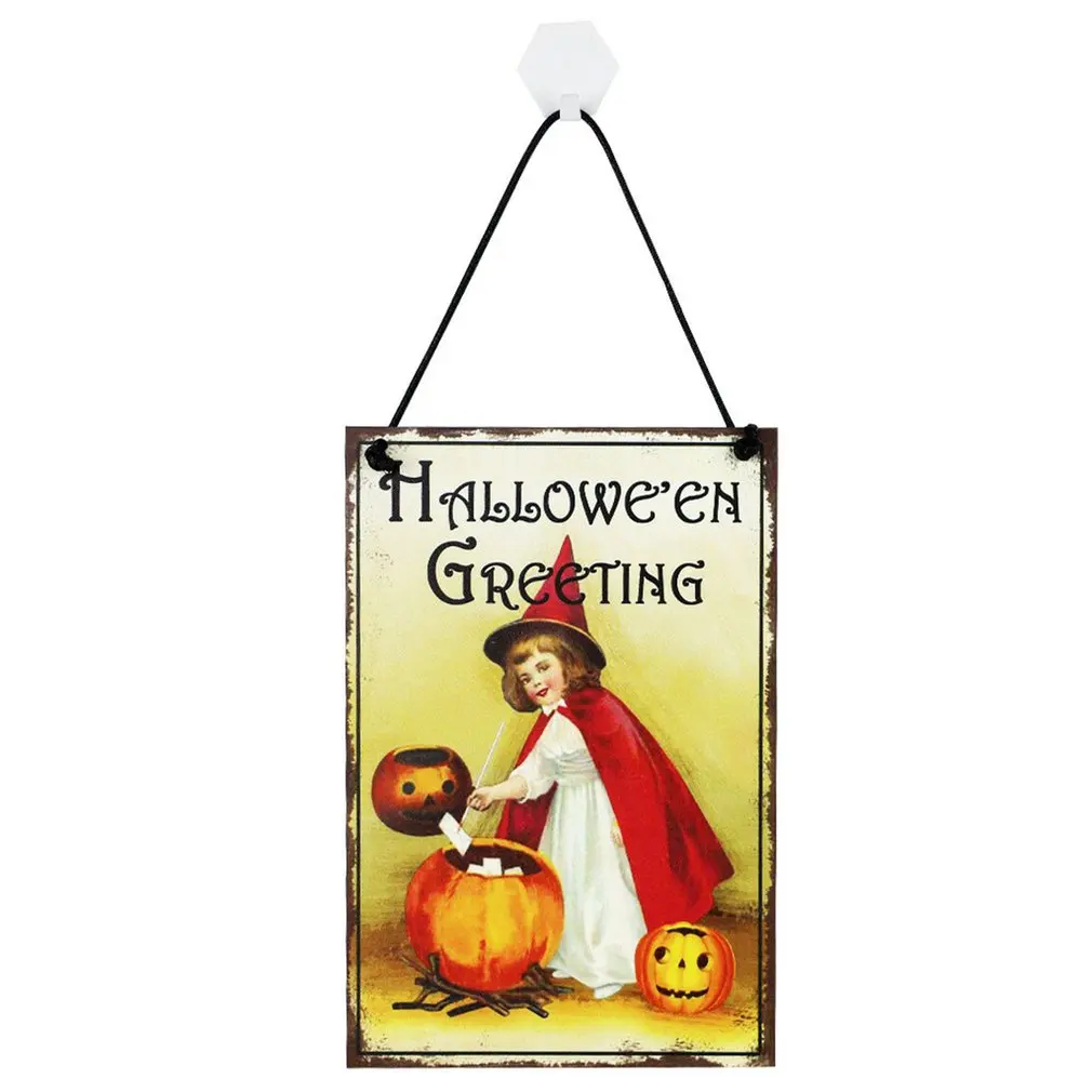 Новинка Хэллоуин маленькая девочка деревянные украшения настенные подвески