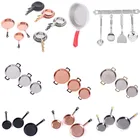 13 шт. кукольный домик миниатюра металлический сковородки для приготовления пищи горшок кухонная посуда Сковорода имитационная модель кастрюля игрушки Кухня аксессуар