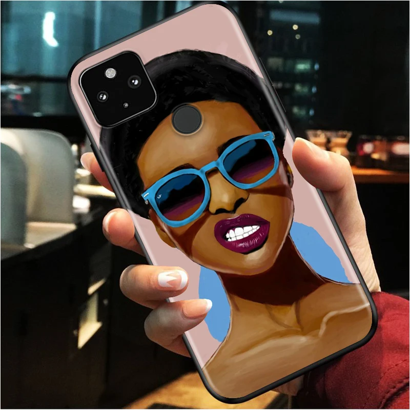 

Colorful art african girl Shockproof Cover for Google Pixel 5 4 4A XL 5G Black Phone Case Shell Soft Fundas Coque Capa