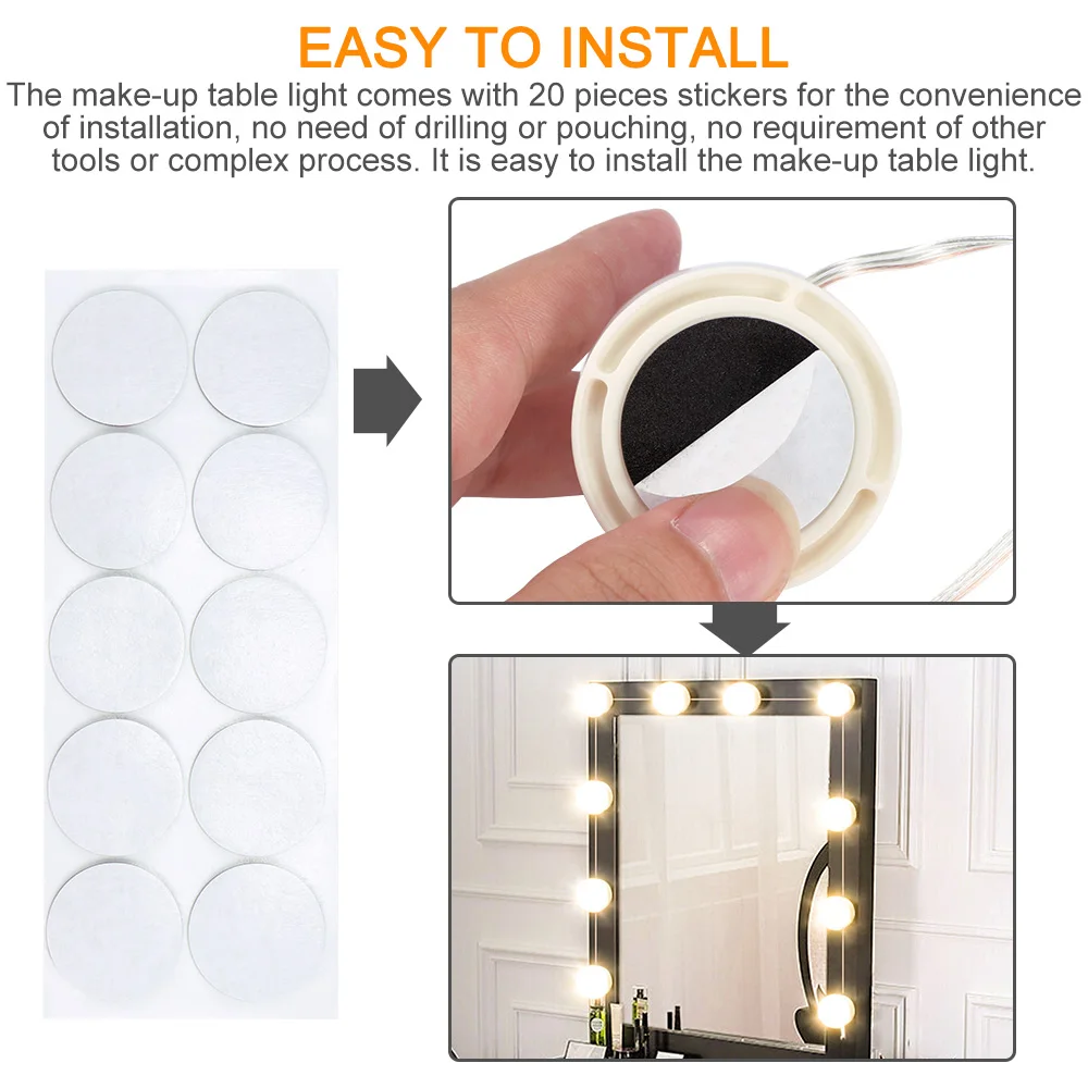 USB 5V макияж зеркало светодиодный светильник 10 лампы Регулируемый ed Make Up