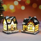 Рождественская светодиодная подсветка Деревенский Дом, миниатюрные фотообои для дома, рождественские украшения, рождественский подарок, новый год