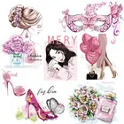 Модные женские термо-Стикеры для одежды, утюжок для переноса одежды, маска для парфюма, высокий каблук, Бабочка, термопереноса, винил