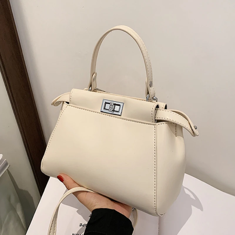 

Elegant Female Solid Color Tote Bag 2021 Summer New PU Leather Women's Designer Handbag Luxury Brand Shoulder Messenger Bag