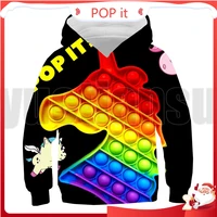 3d print family games pop fidget hoodie teenager oversized sweatshirt anime rainbow bubble streetwear winter pullover kids 2021