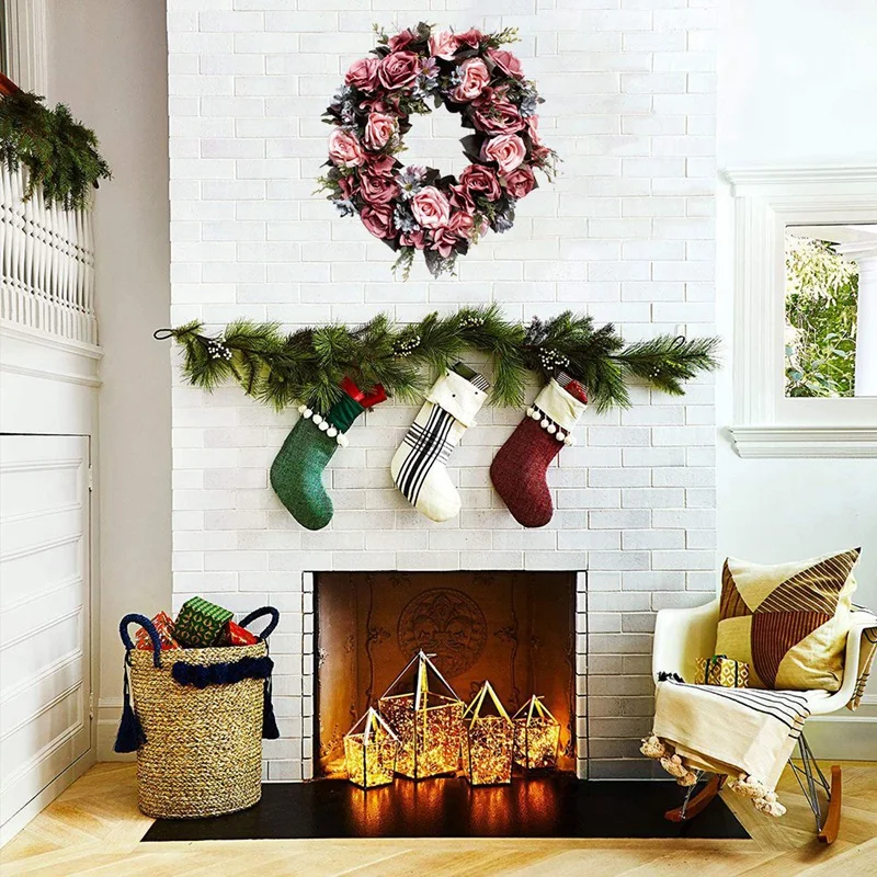 

Door Wreath Artificial Rose Flower Wreath Spring Garland for Front Door Wall Wedding Party Office Home Decor