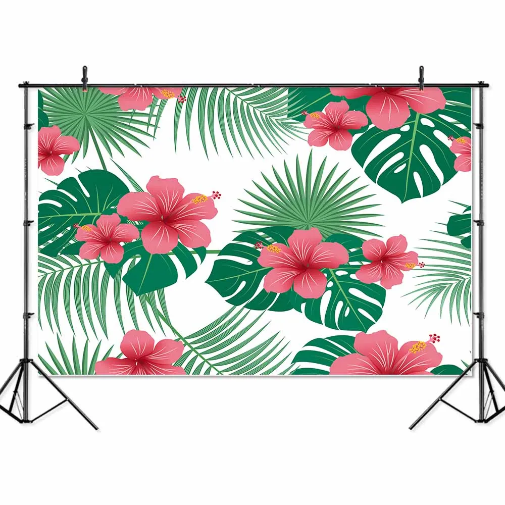 

thin vinyl summer tropical tree leaves party kids Banner Backgrounds Printed Professional Indoor Photographic studio Backdrop