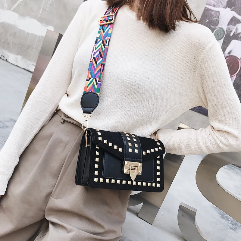 

Small clear Brand Designer Woman 2020 New Fashion Messenger Bag Chains Shoulder Bag Velvet Rivets Transparent Square PU Handbag