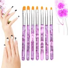 7 шт.компл. маникюрный набор для ногтей дизайн мрамор для рисования Акриловые стразы с плоским основанием, щетка для нейл-арта, создания лак для ногтей, маникюр, инструмент для маникюра