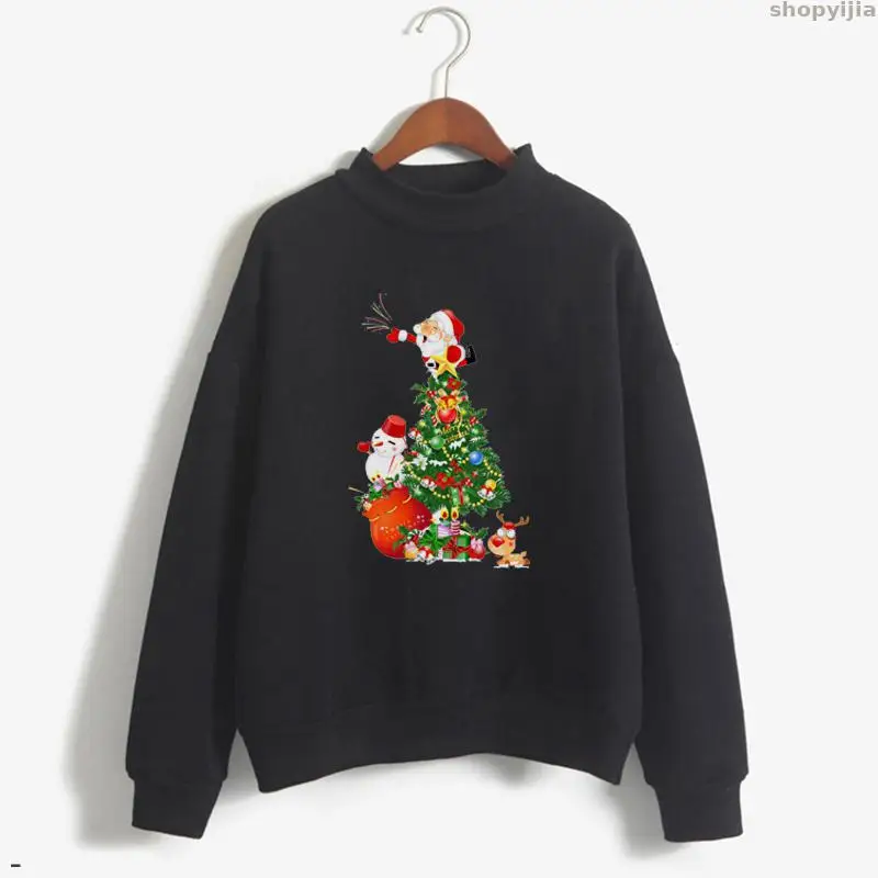 New Product Lady Viper Harajuku Year Pullover Christmas Sweater Black Long Sleeve Women Female Clothes Plus Size Winter | Женская одежда