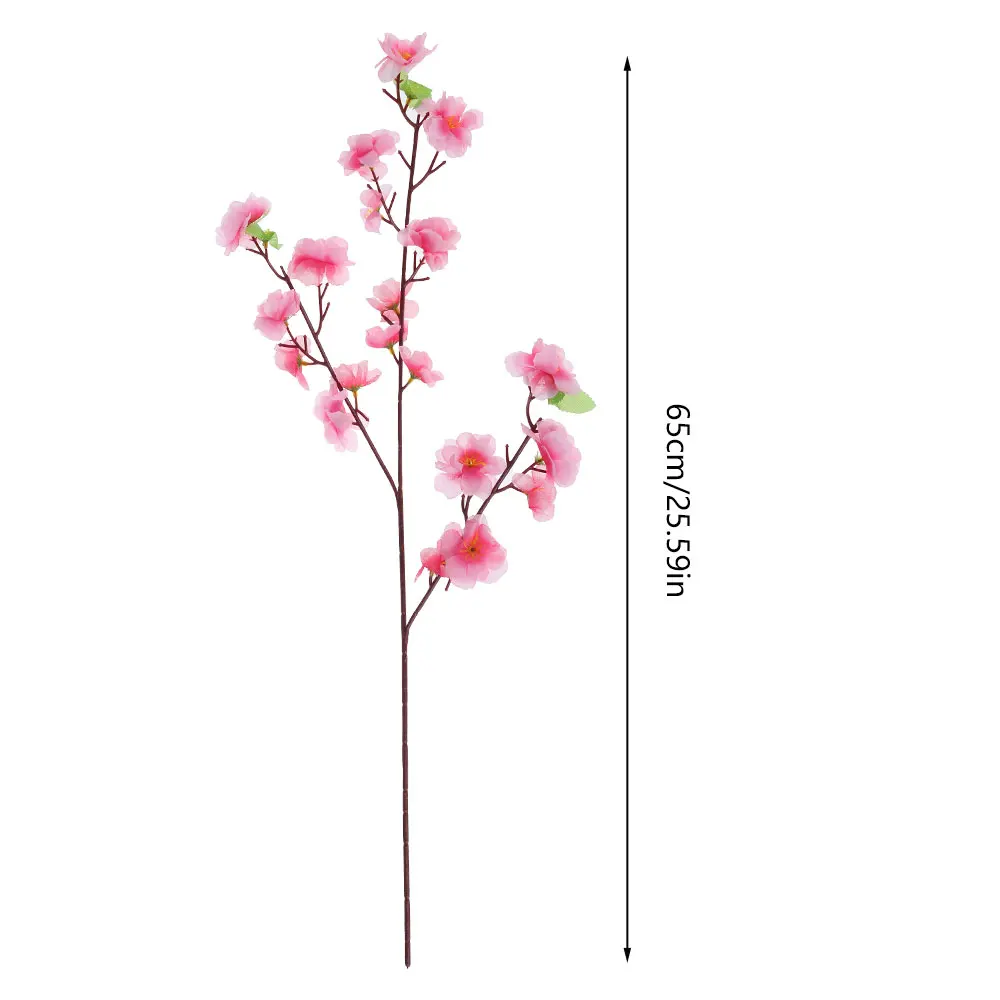 

Artificial Peach Blossom 65cm Pink Plastic Simulation Spring Plum Flower For Wedding Party Decoration