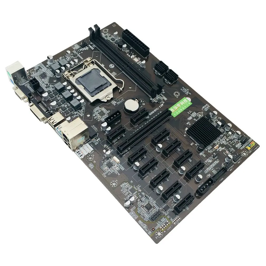 B250 BTC Mining Motherboard Lga 1151 Support 12 GPU Graphics Video Card DDR4 Sata3.0 Usb3.0 Port ETH Ethereum Bitcoin Miner Rig