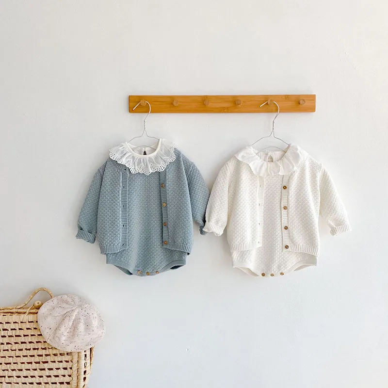 

MILANCEL 2022 Spring New Baby Clothing Set Toddler Sweaters Knit One Piece Baby Outfit