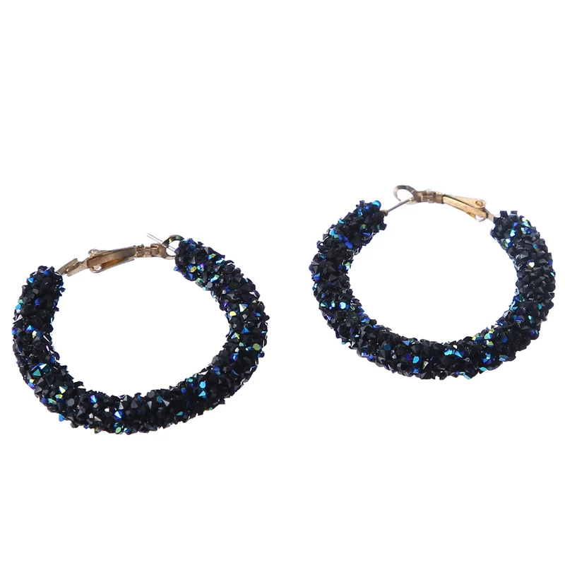 Корейские круглые хрустальные крупные серьги с подвесками для женщин Женские